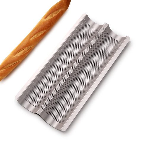 Fulimax long French bread pan shows dual wells for baking two loaves at once.