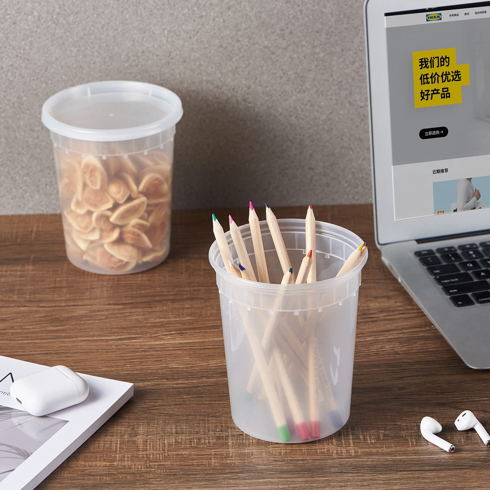 FULING 32oz deli container BPA-free materials safeguard food.