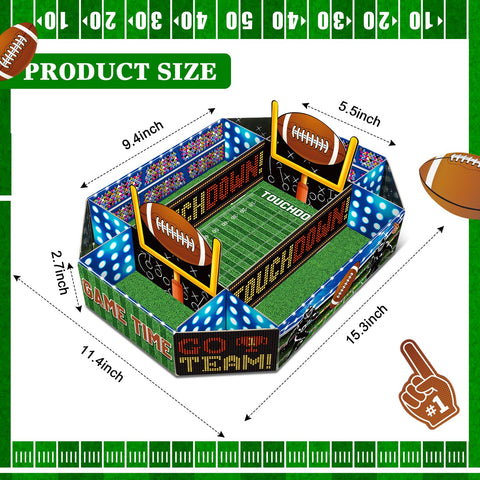 Fullhawl football snack tray compartments close-up shows durable corrugated construction.