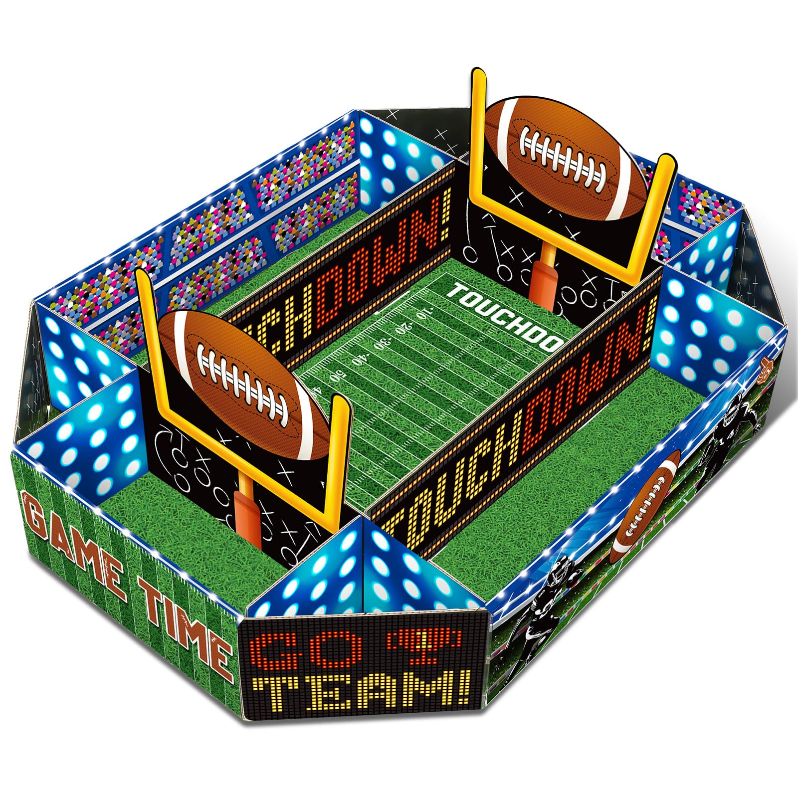 Fullhawl football snack tray large with nine compartments for organized snacks.