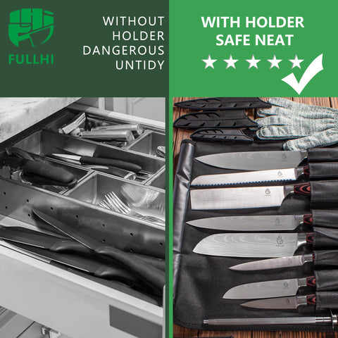 FULLHI 7-inch santoku knife versatile for dicing and mincing