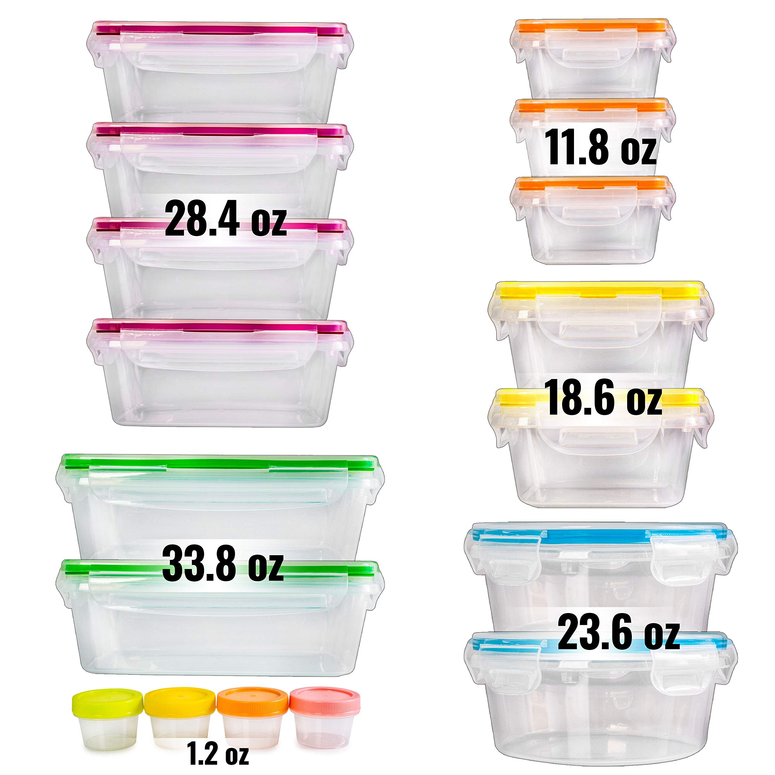 Fullstar 28-4oz rectangular containers with lids for portion control and fridge organization