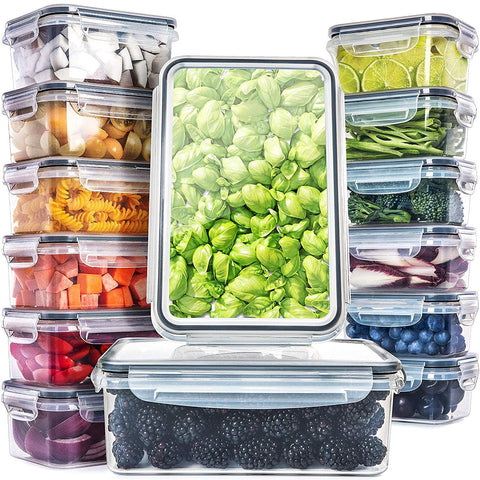 Fullstar 28-piece containers with lids for organized meal prep.