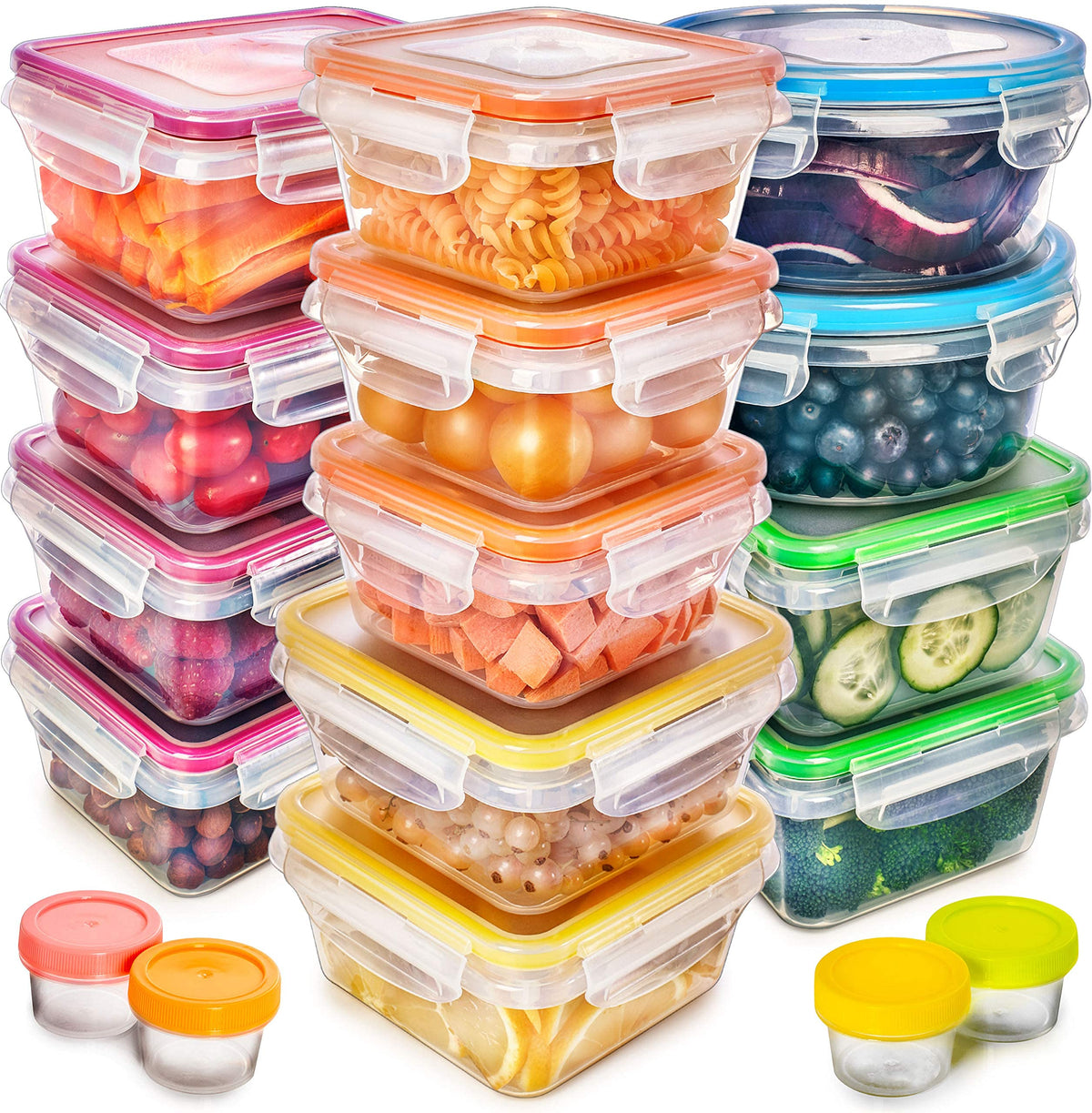 Fullstar 33-8oz rectangular containers with lids for organized meal prep