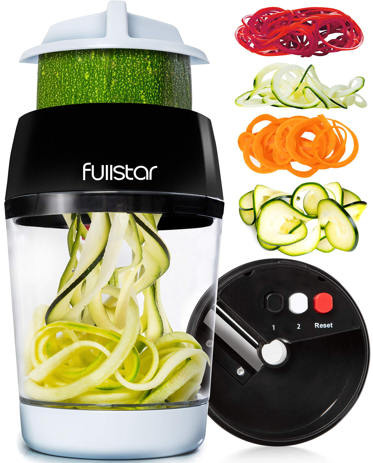 Fullstar 4-in-1 spiralizer with multiple cut styles for veggie noodles.