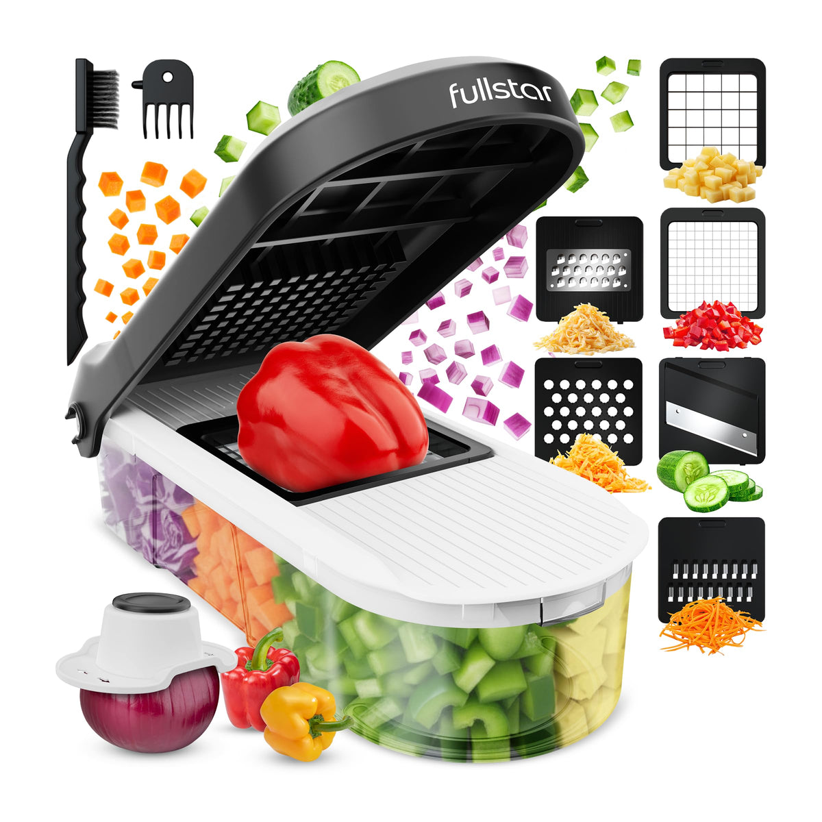 Fullstar mandoline slicer 6in1 with versatile blades for fast veggie prep