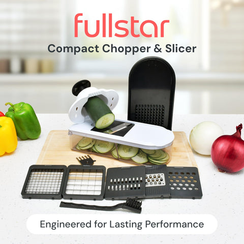 Fullstar blades collection highlights six versatile attachments for slicing, dicing, and grating.