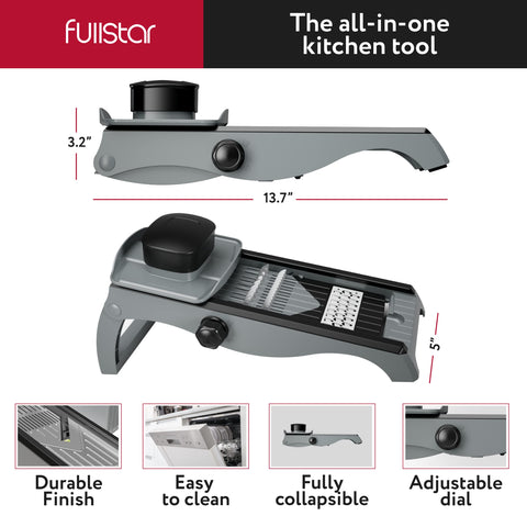 Fullstar mandoline slicer cut-resistant glove enhances safe slicing.