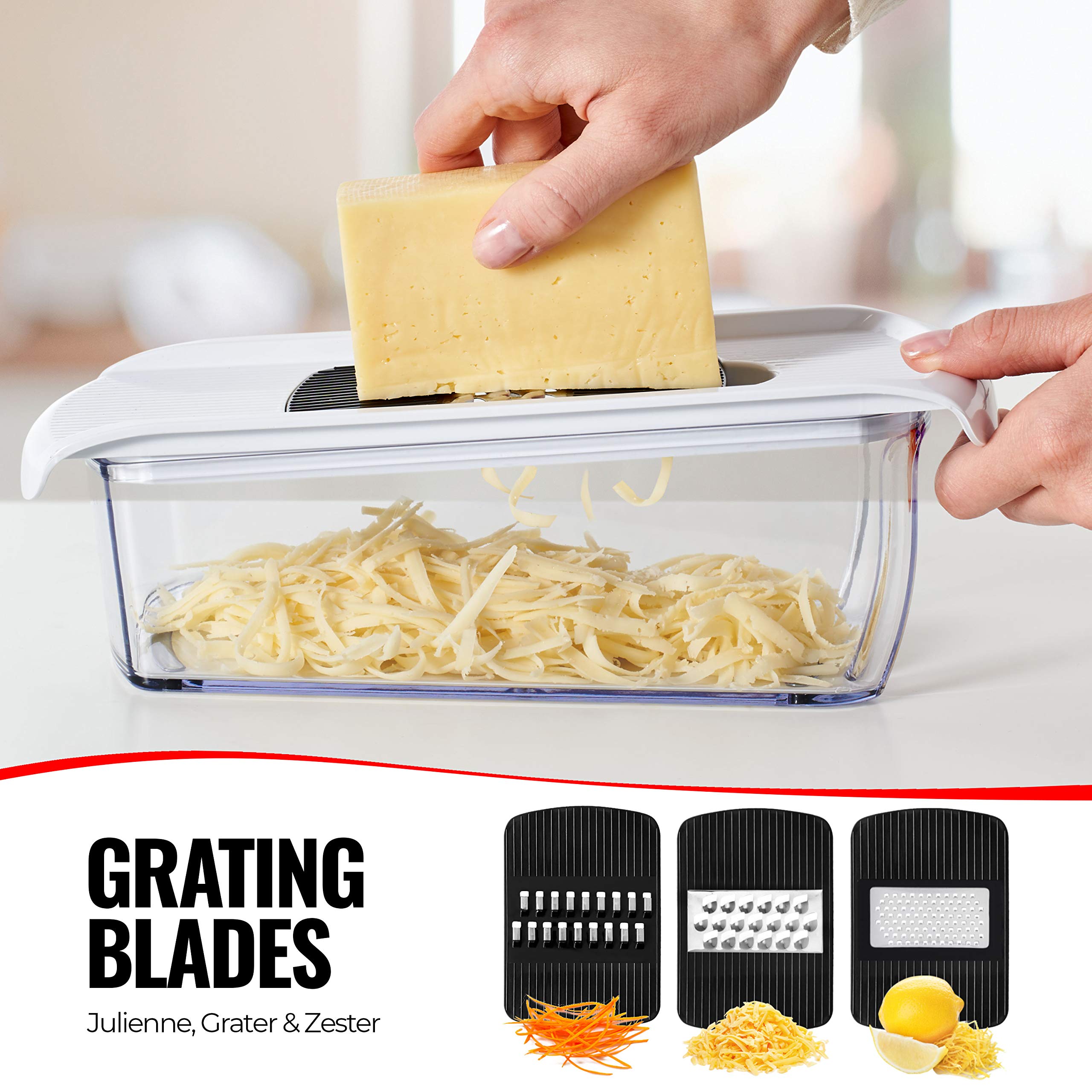 Fullstar mandoline slicer non-slip-base keeps work surface stable.