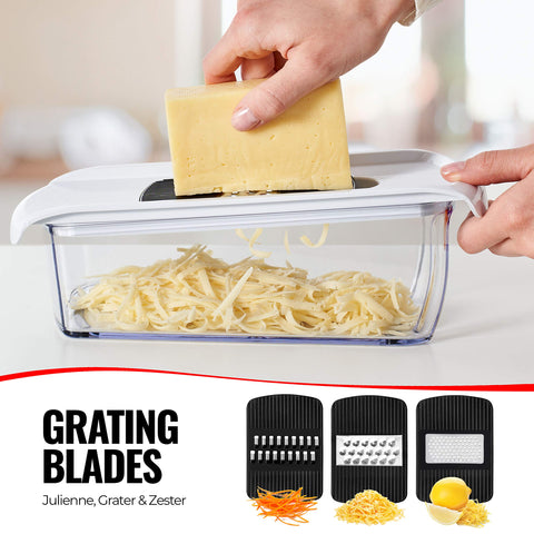 Fullstar mandoline slicer non-slip-base keeps work surface stable.