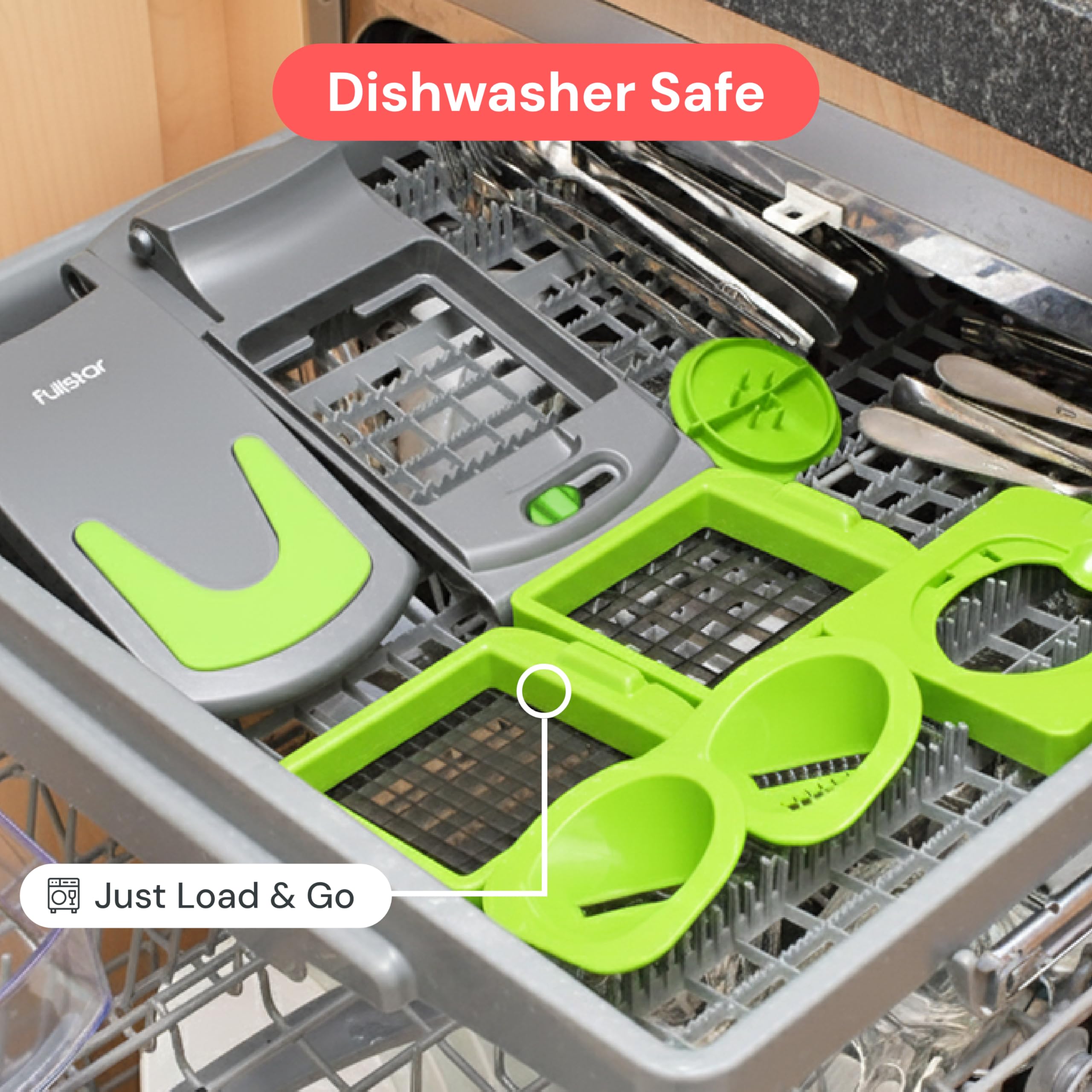 Fullstar 4-in-1 design streamlines chopping, slicing, spiraling, and dicing