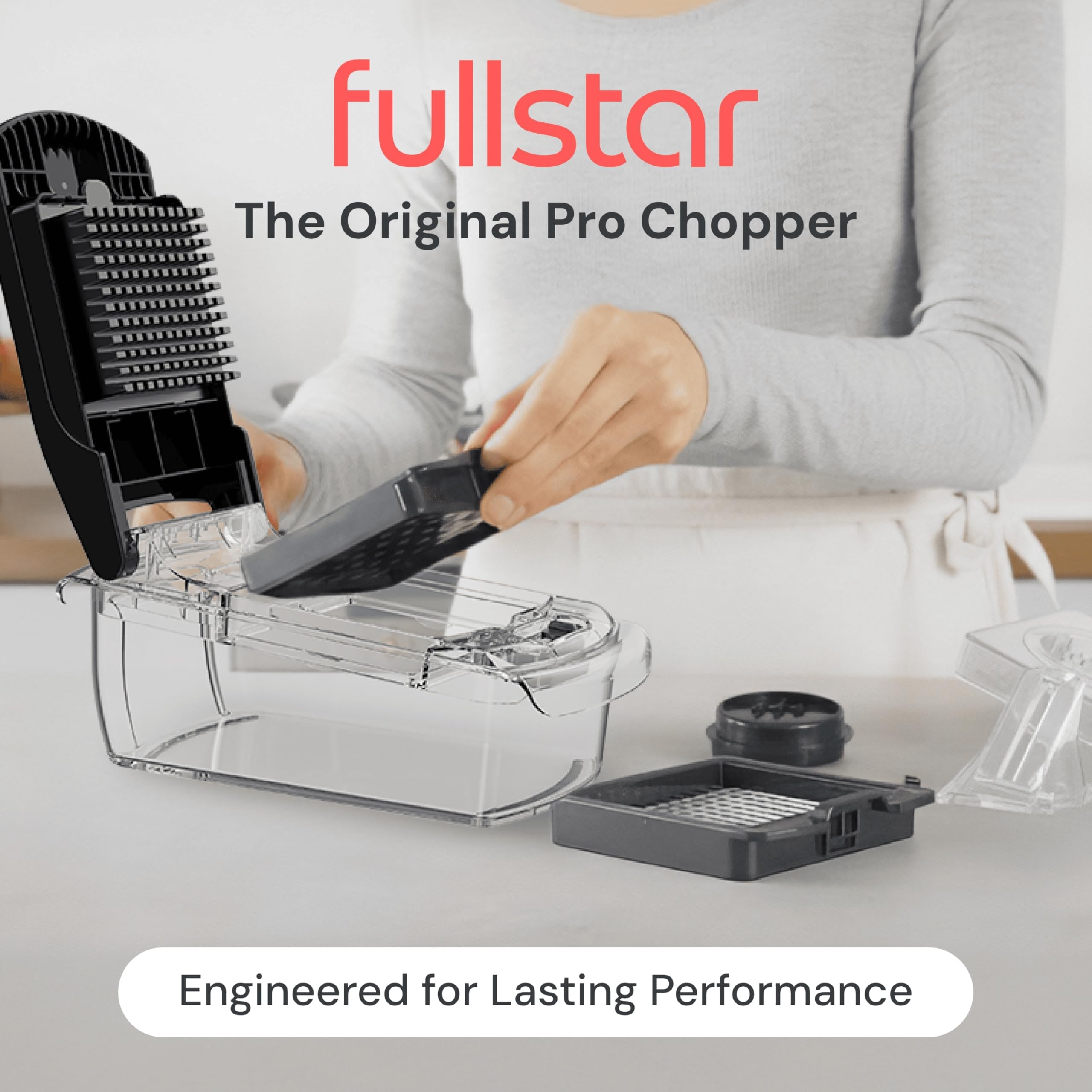 Fullstar Original Pro Chopper close-up on rust-resistant blades.