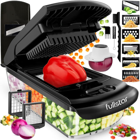 Fullstar Original Pro Chopper with dice blades for quick, even cuts.