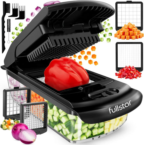 Fullstar Original Pro Chopper blade close-up highlighting sharp 420 stainless steel blades for precise dicing.