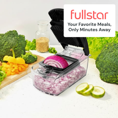 Fullstar Pro Chopper dishwasher-safe top rack for easy cleanup.