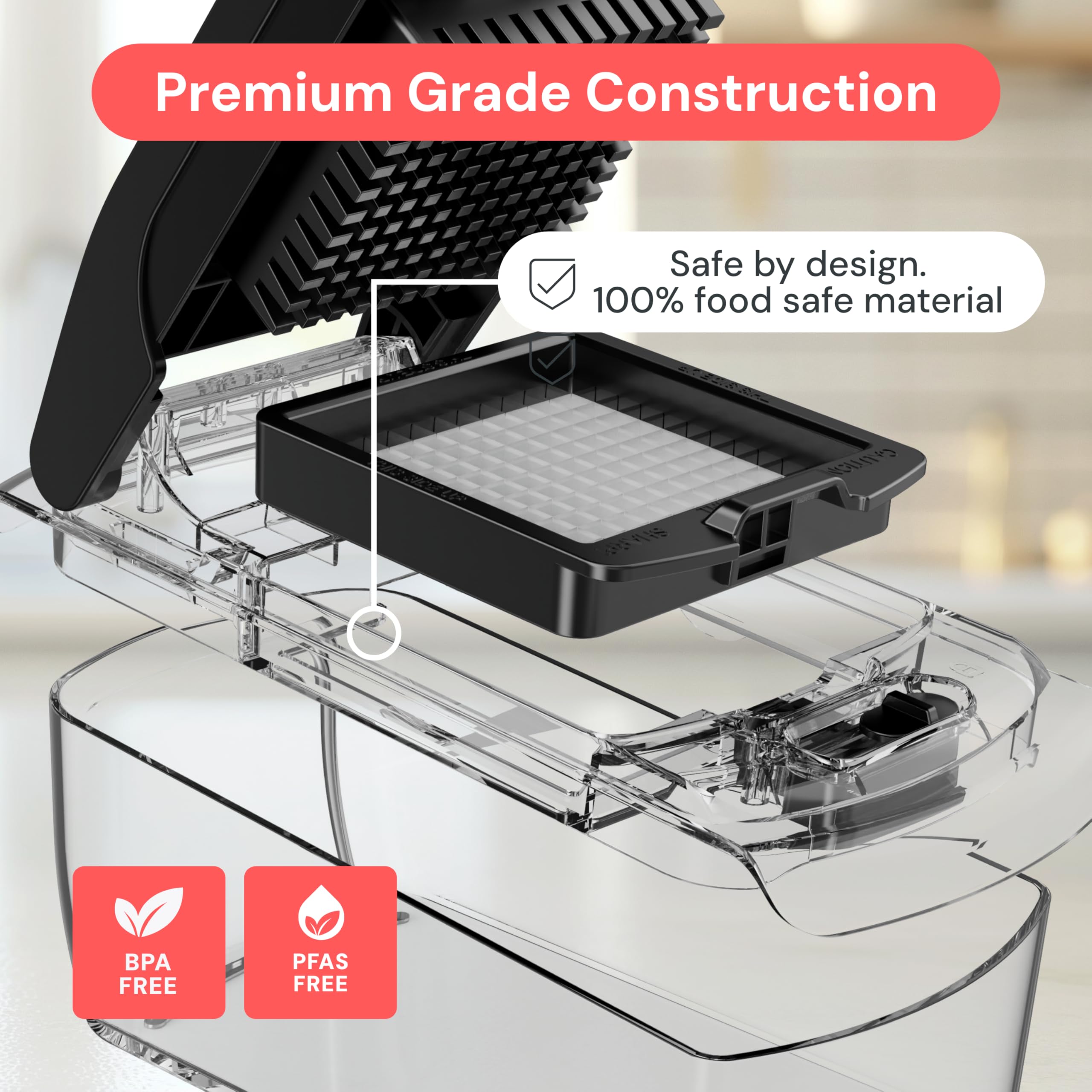Fullstar Pro Chopper non-skid base keeps stable on counters.