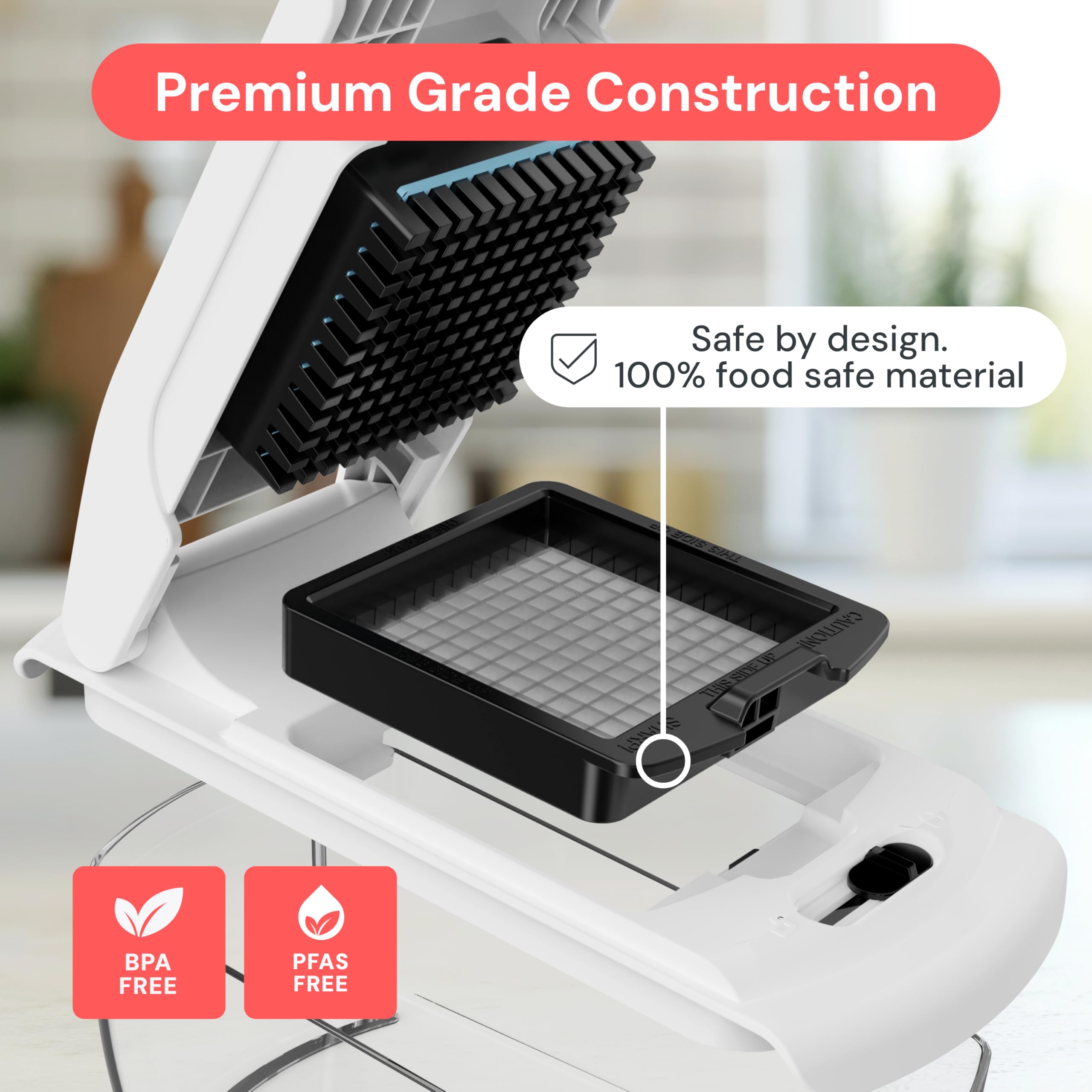 Fullstar non-slip base stabilizes the chopper on any surface.
