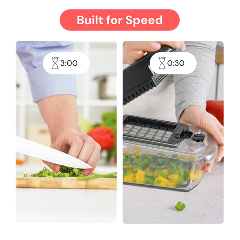 Fullstar Pro Chopper spiralizer function in action for veggie ribbons.