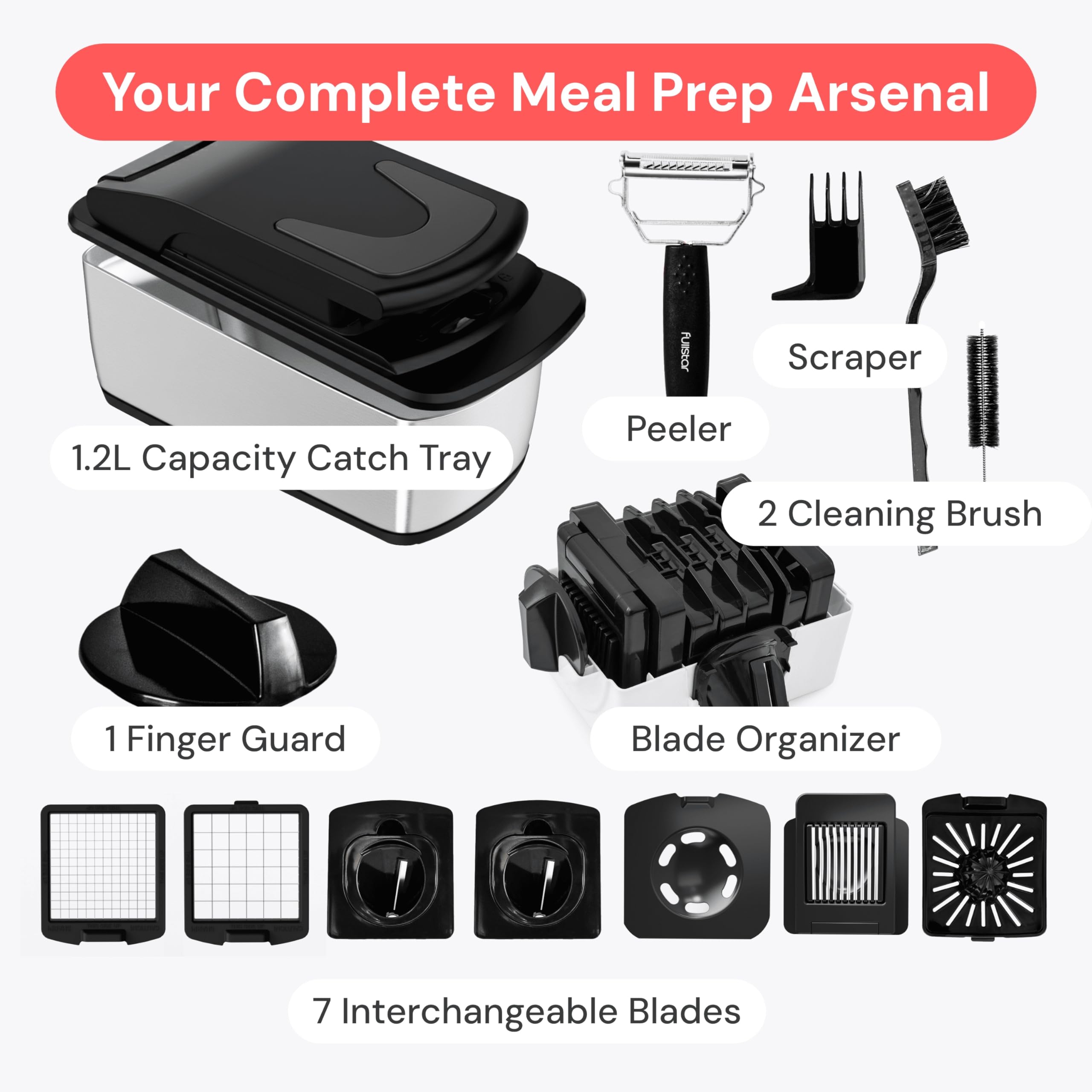 Fullstar Original Pro Chopper spiralizer function creates veggie ribbons.