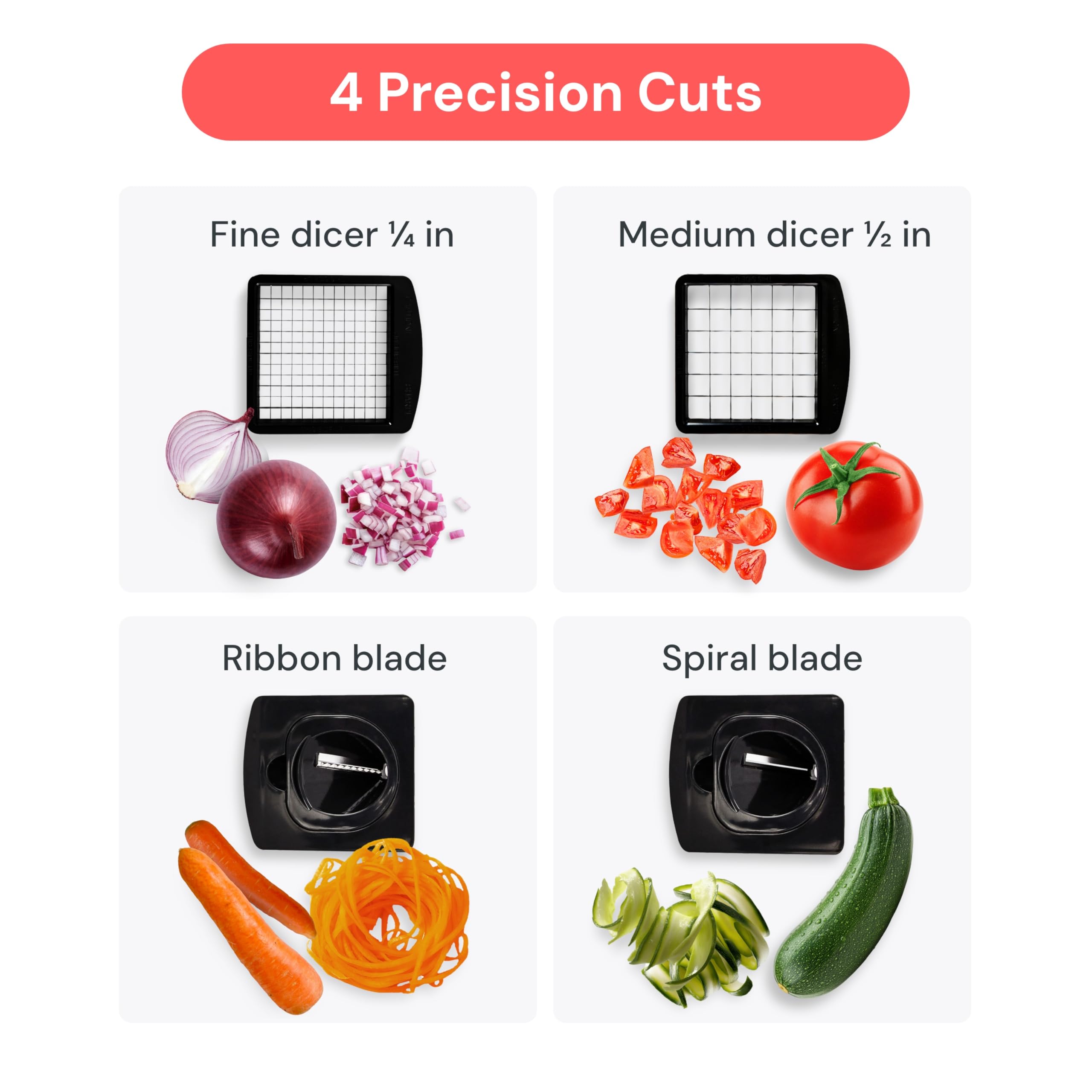 Fullstar The Original Pro Chopper spiralizer creates crisp veggie spirals.
