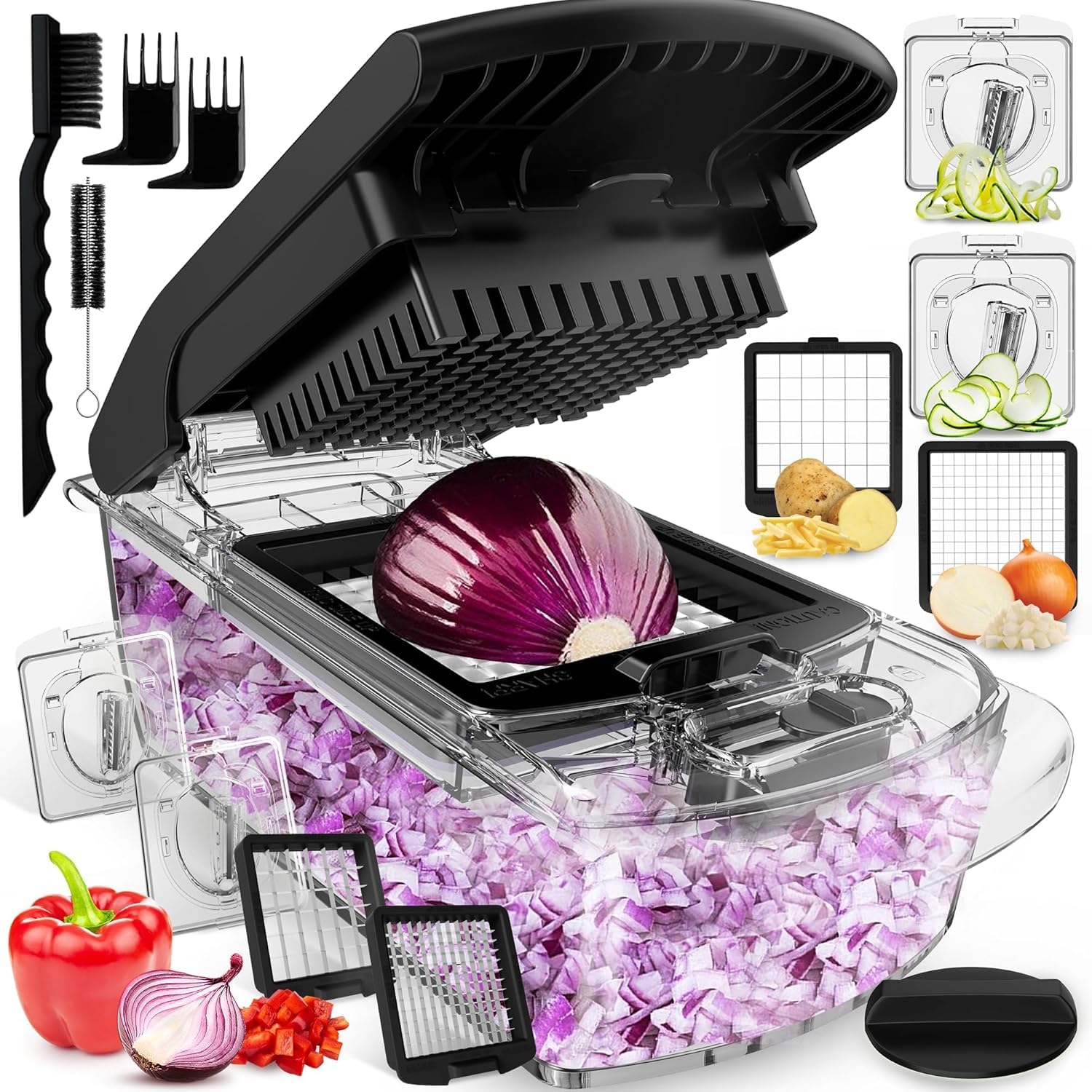 Fullstar Original Pro Chopper top view with 5-cup container for quick prep.