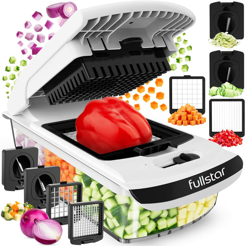 Fullstar Pro Chopper top view reveals compact 4-in-1 design for quick prep.