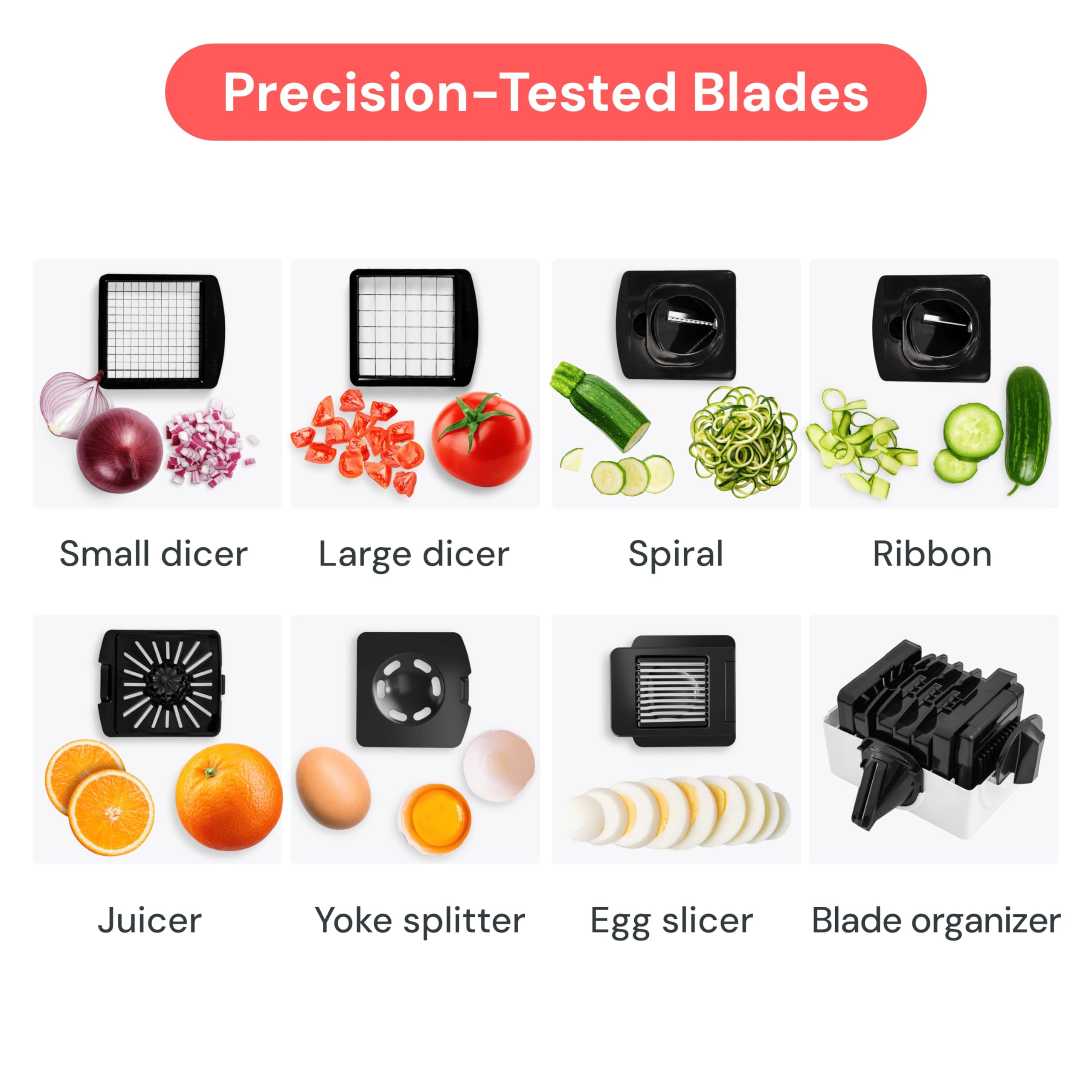 Fullstar Pro Chopper cubes tomatoes and cucumbers for consistent texture