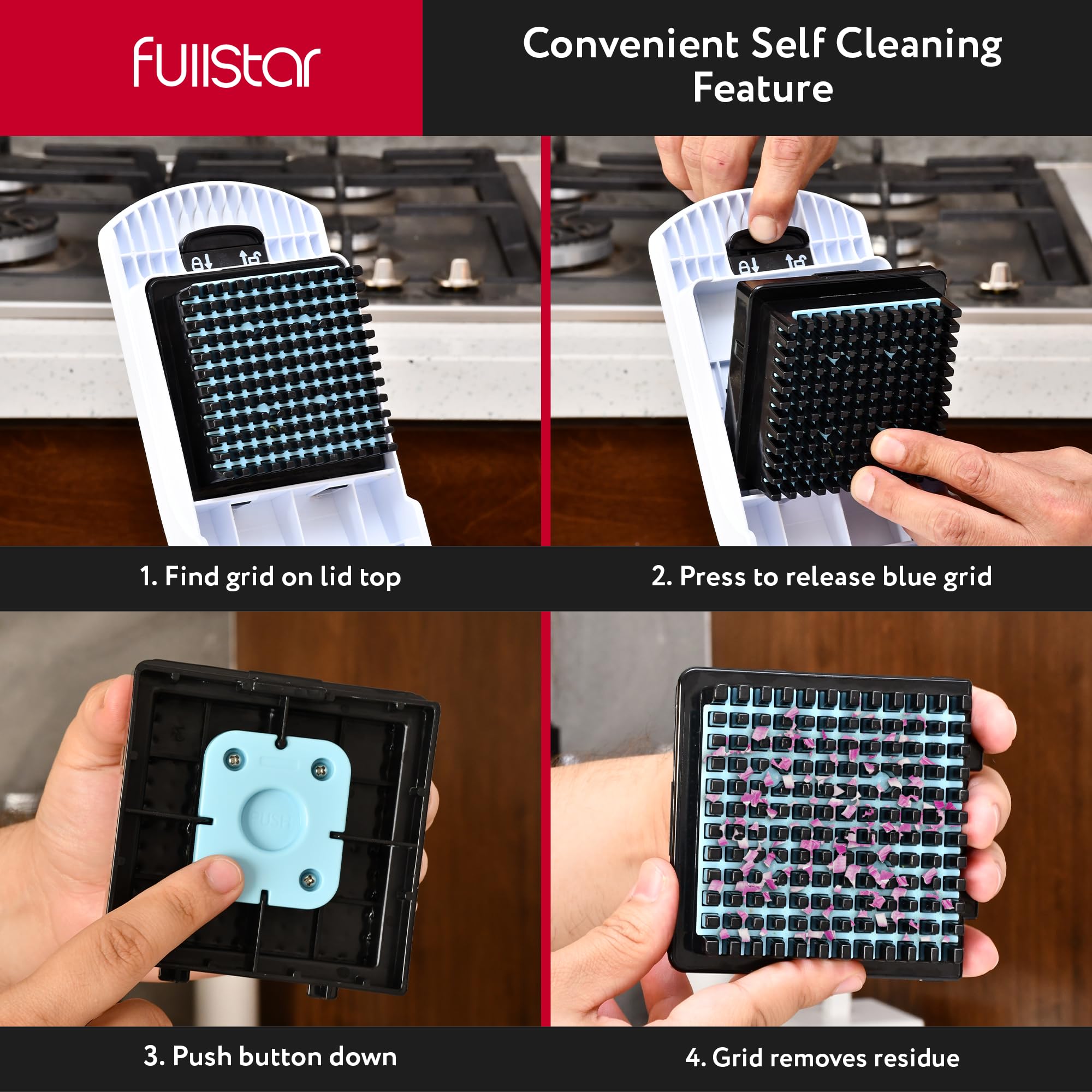 Fullstar spiral and ribbon cutters create decorative veggie shapes.