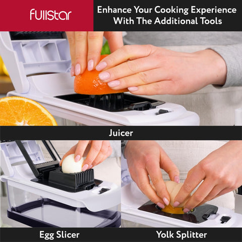 Fullstar chopper julienne and ribbon blades for varied textures