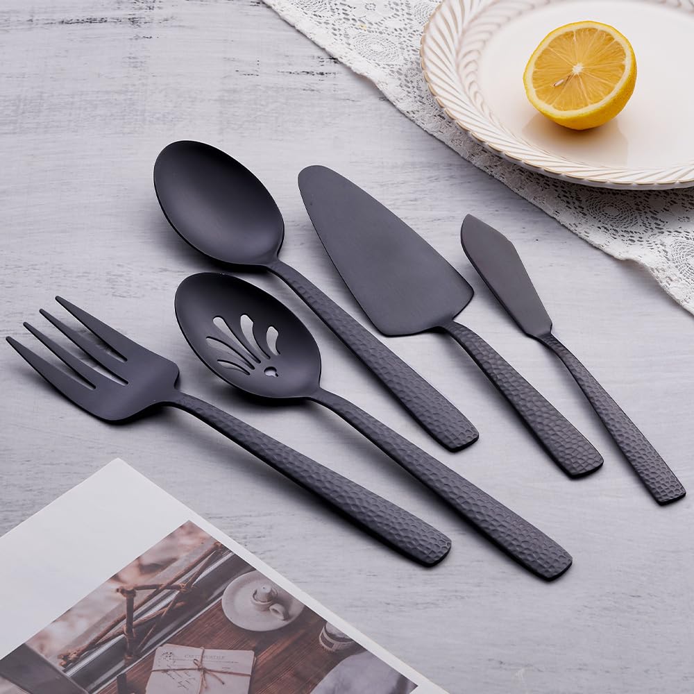 Fullyware large slotted serving spoon for draining liquids while serving