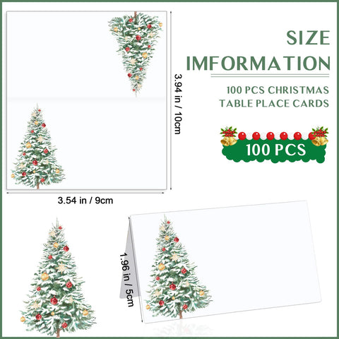 Fumete green and white Christmas trees design adds festive charm to place settings