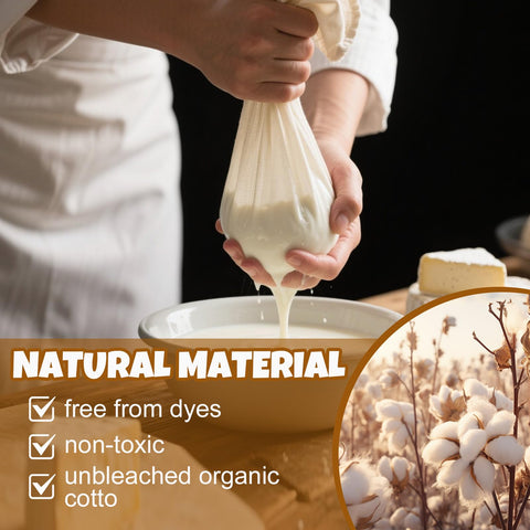 FUMILE cloth being used to strain liquids smoothly.