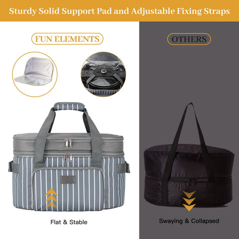 FE FUN ELEMENTS portable travel bag ideal for potlucks and family gatherings.