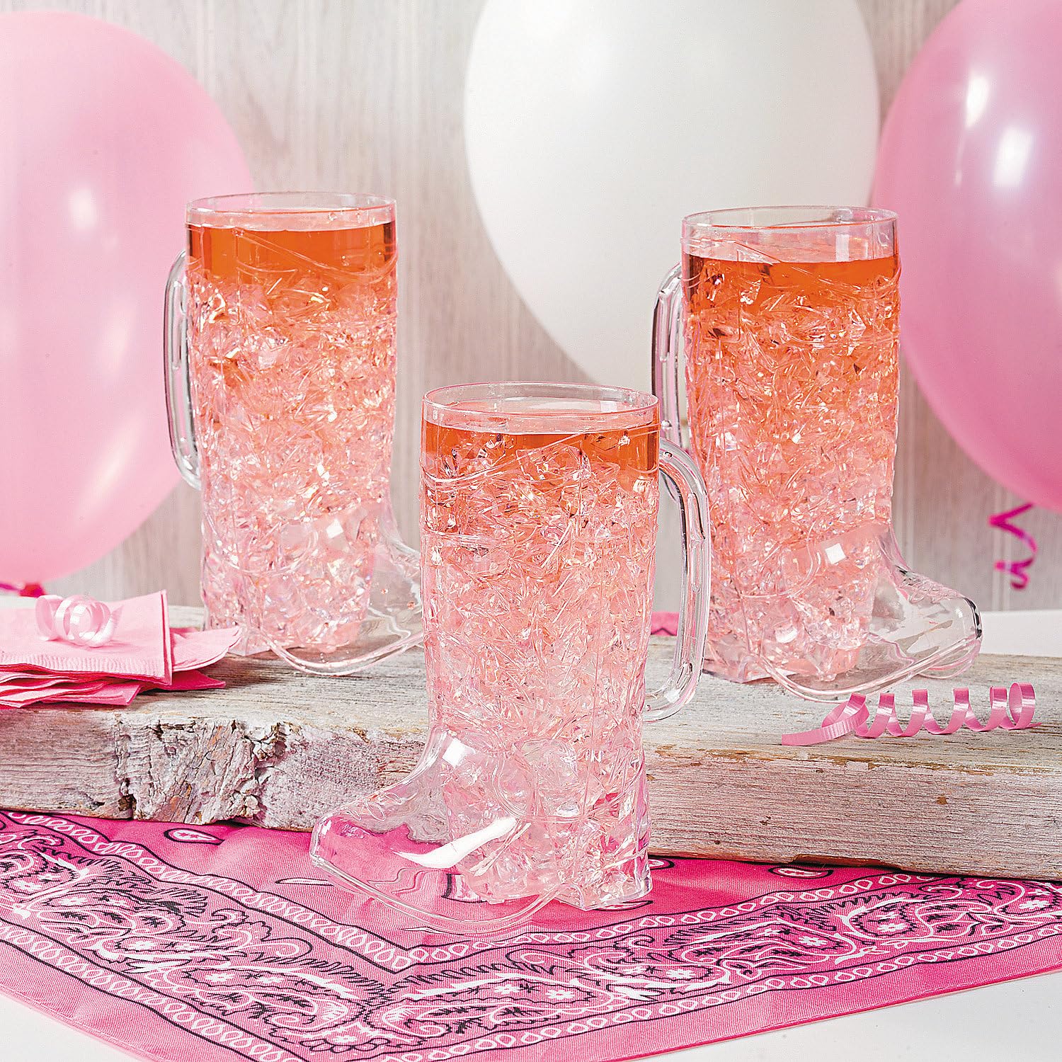 Fun Express disposable western cups simplify cleanup after festivities.