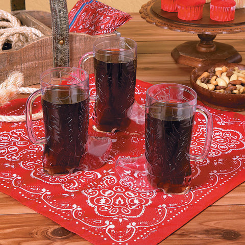 Fun Express western boot mugs ideal for serving margaritas at rodeos.