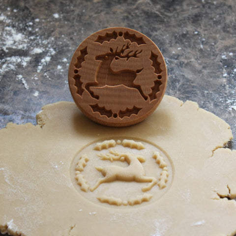 Fun Food Tools holly pattern stamp creates crisp 2.5-inch holiday decorations.