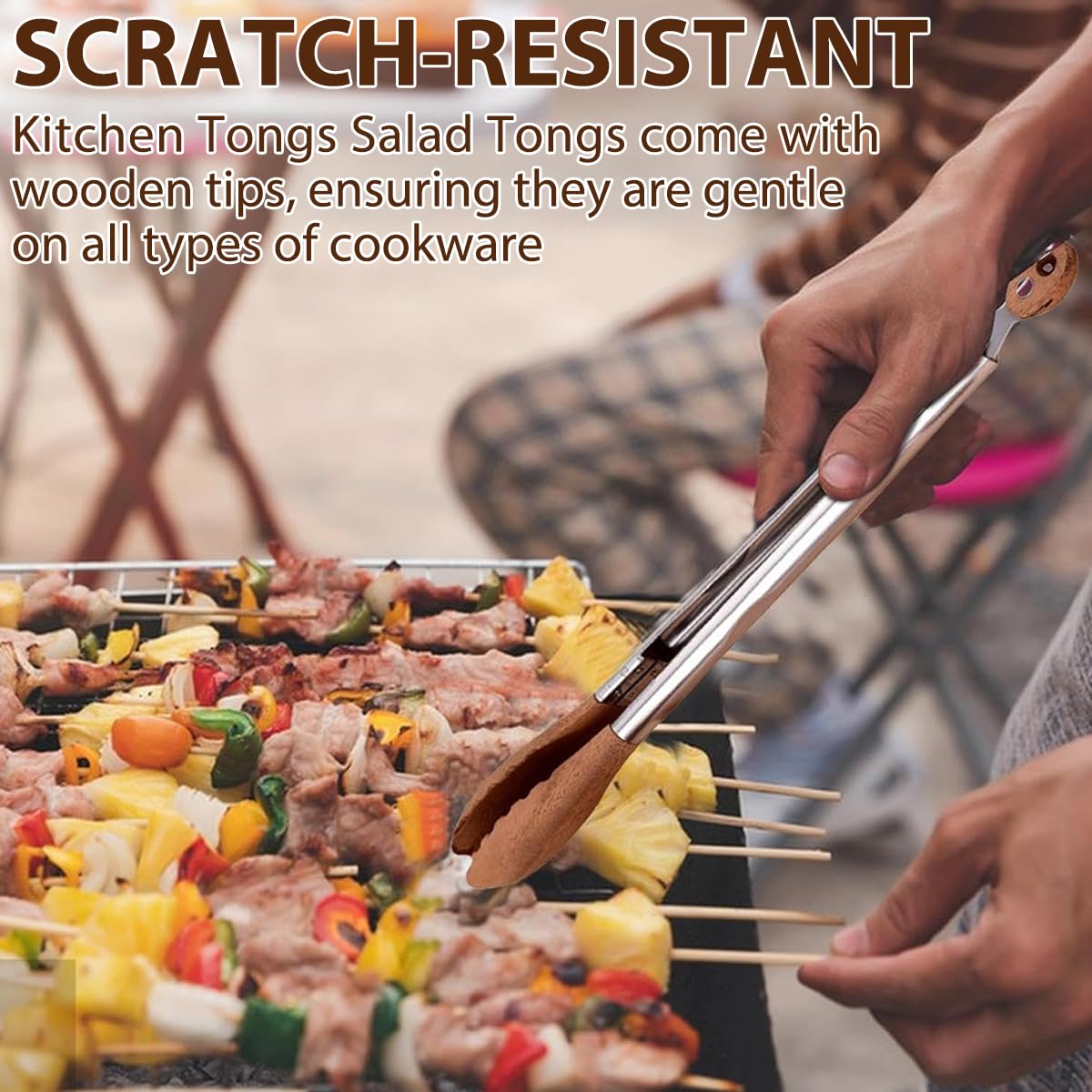 FunApricity wooden tips prevent scratching on non-stick cookware