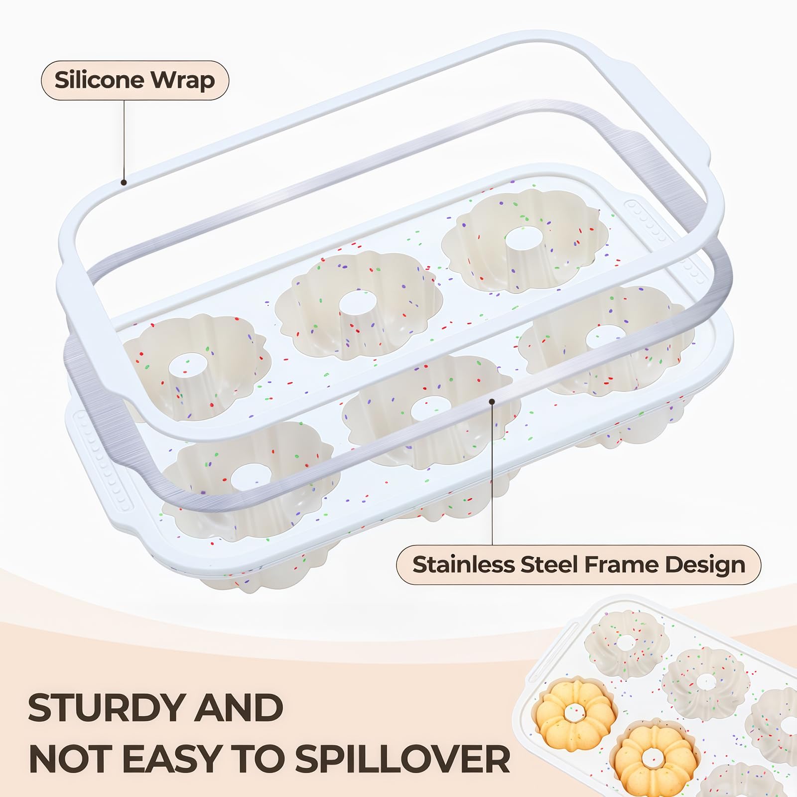FUNBAKY dishwasher-safe silicone molds simplify cleanup after baking sessions.