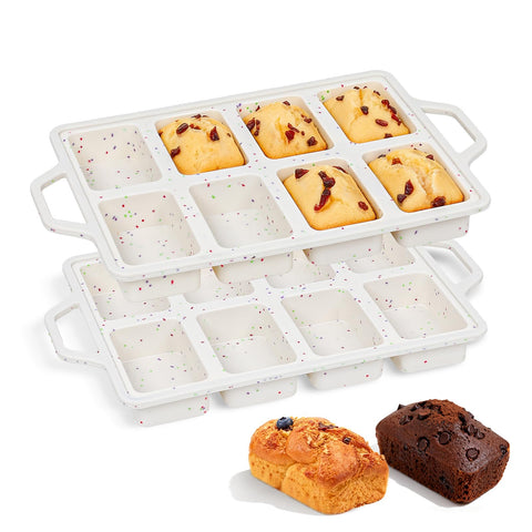 FUNBAKY mini loaf pans with metal frame edges for stable, even baking.