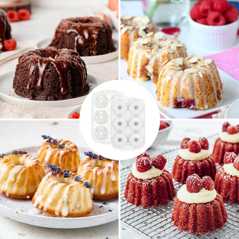 FUNBAKY mini cakes in six cavities are perfect for bite-sized treats.