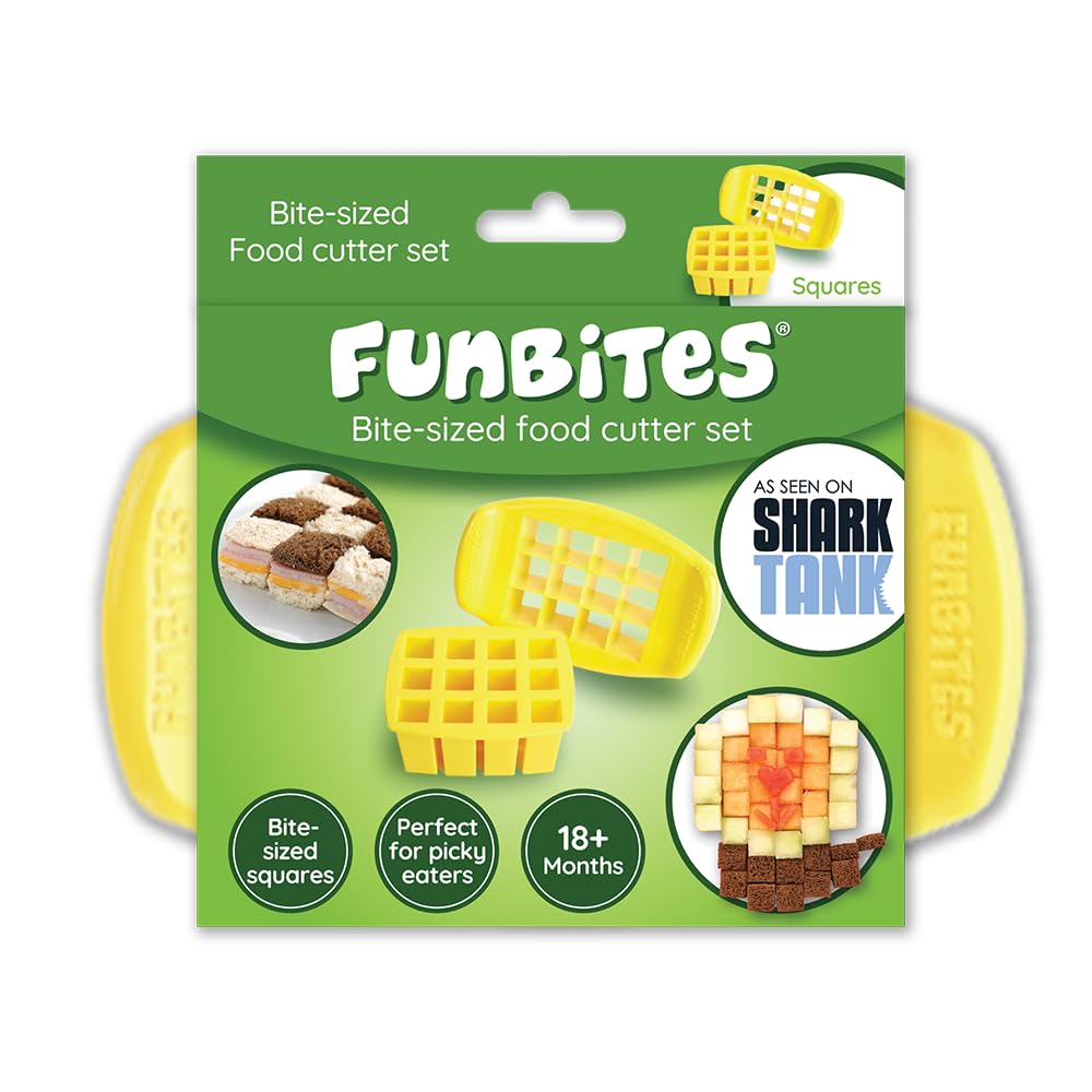 FunBites sandwich cutter shapes yellow squares for kid-friendly lunches