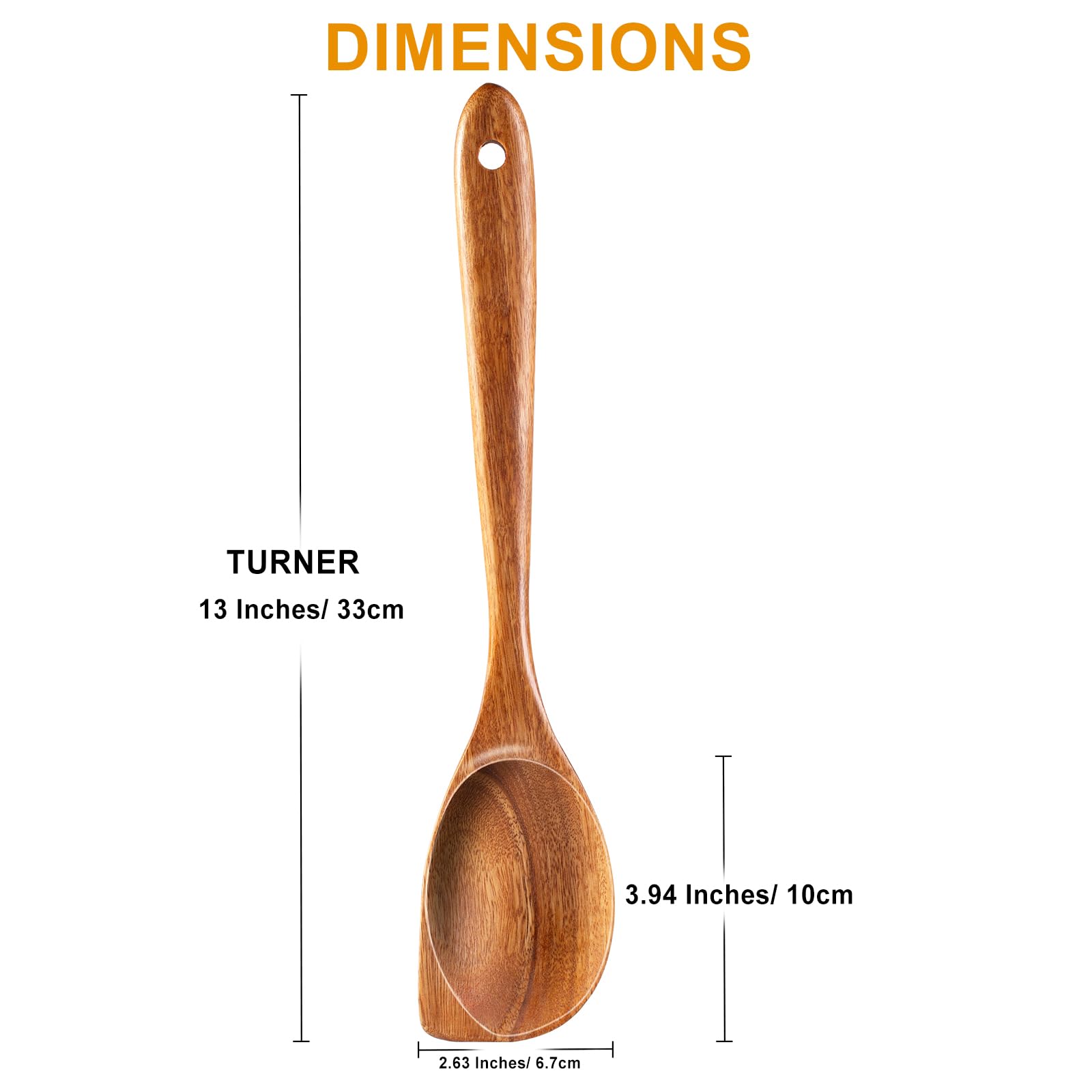 Elegant teak utensil adds warmth and style to any kitchen setup.