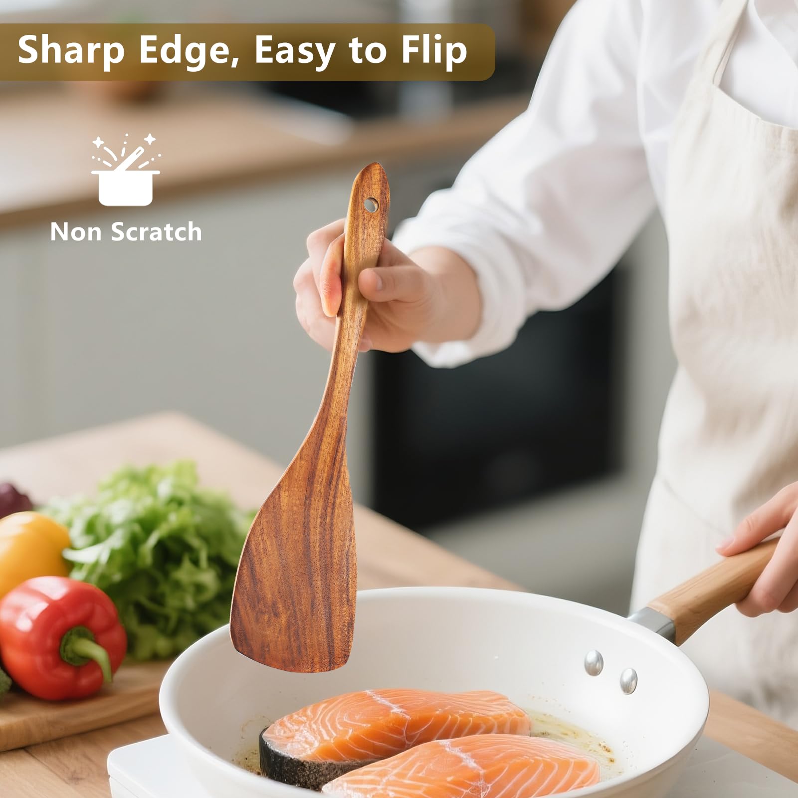 FunCee wooden utensils are safe for food contact with natural materials.