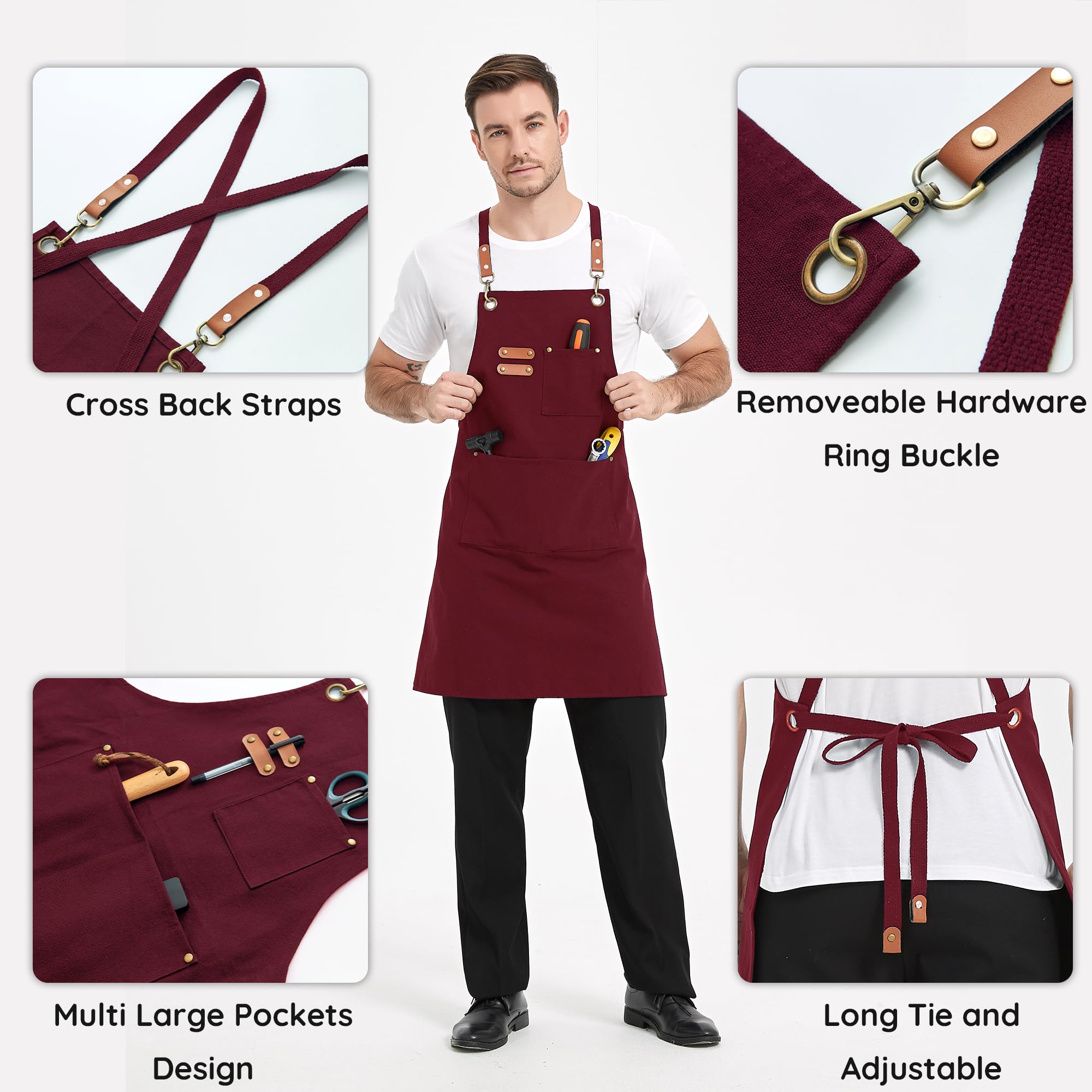 FunChaos apron color options showcase versatile styles for work and home use