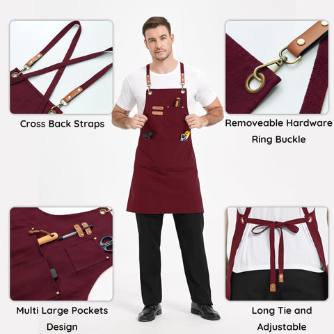 FunChaos apron color options showcase versatile styles for work and home use