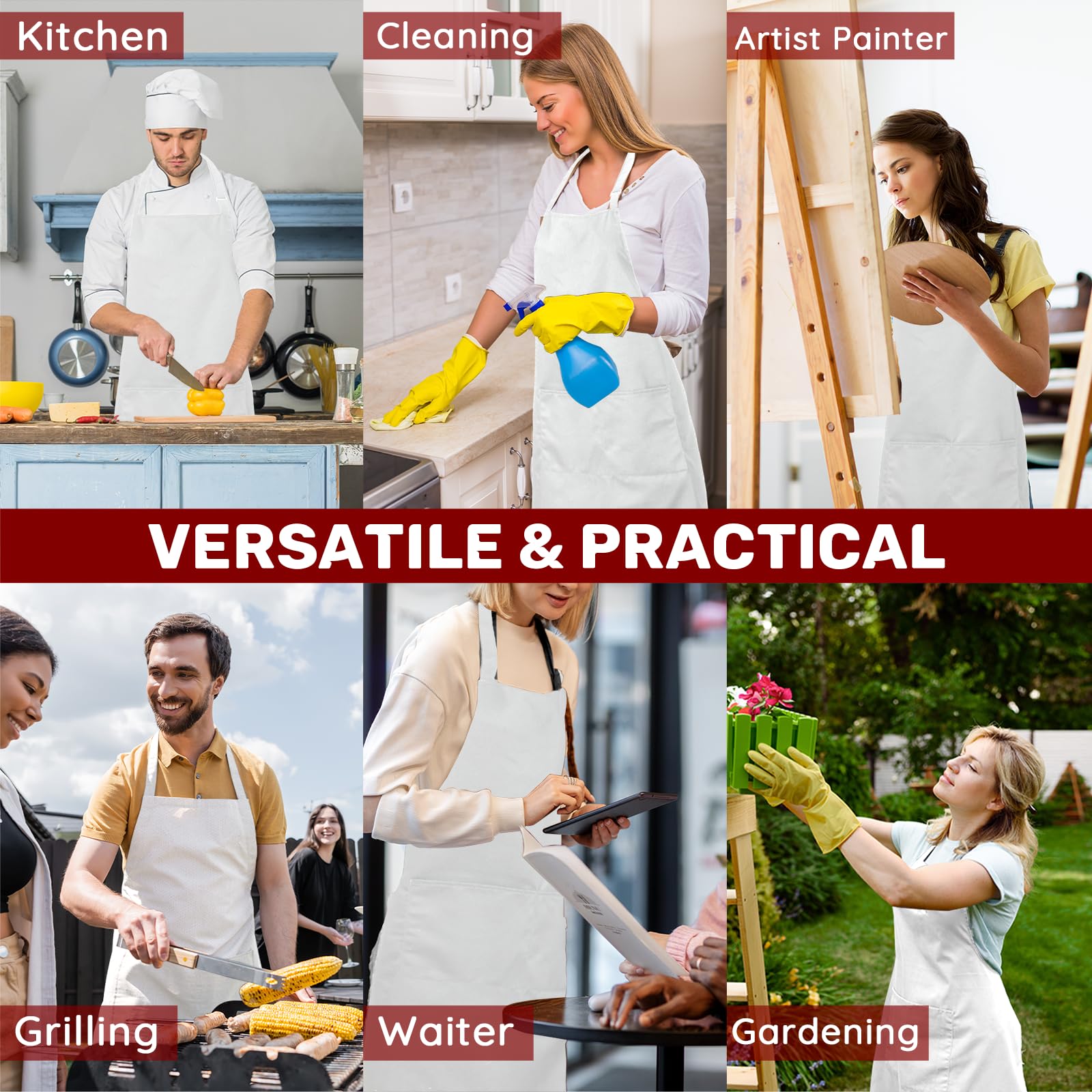 FunChaos multi-purpose professional apron suitable for cooking, grilling, and service.