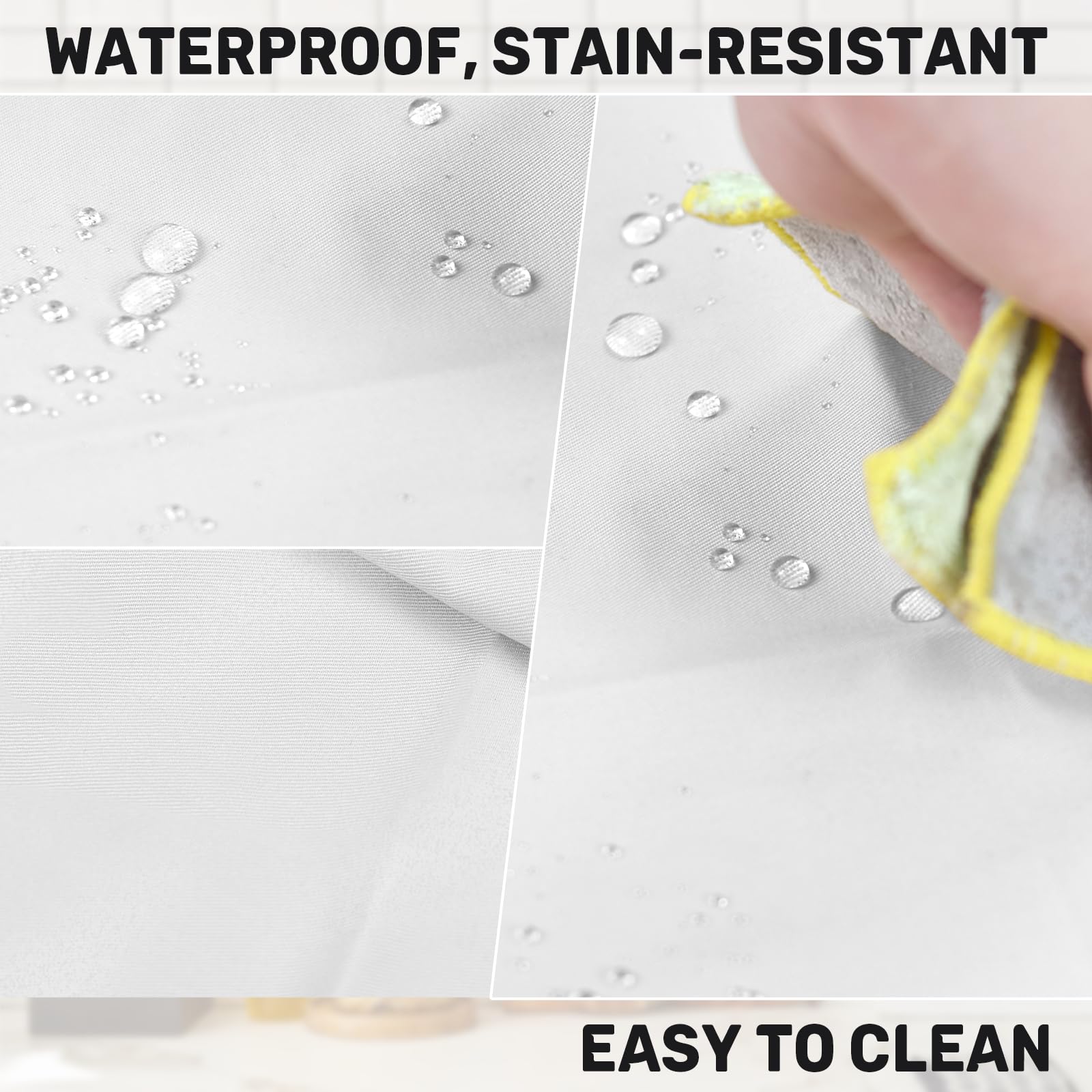 FunChaos water-repellent polyester apron keeps clothes dry during spills.