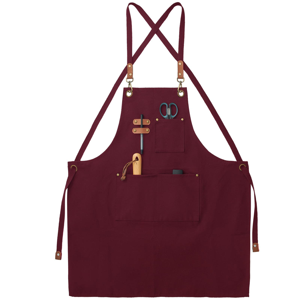 FunChaos canvas apron front view for everyday kitchen protection