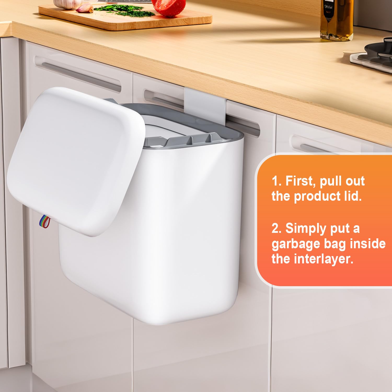 Funest space-saving design keeps waste accessible and organized.