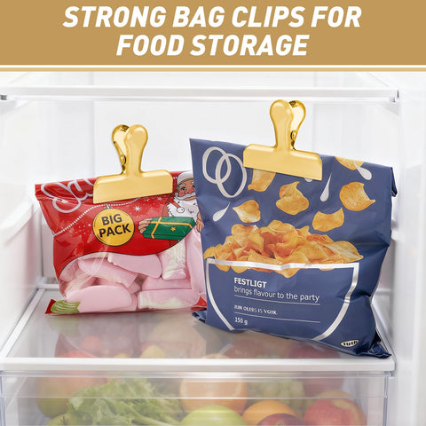 Funfery fridge-friendly clip helps organize snack bags in the refrigerator.